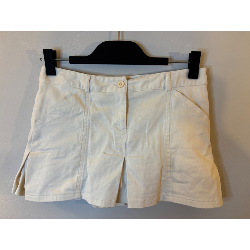 VTG Tracy Evan's Stone Beige Pleated Skort 7 Mini Skirt 90's